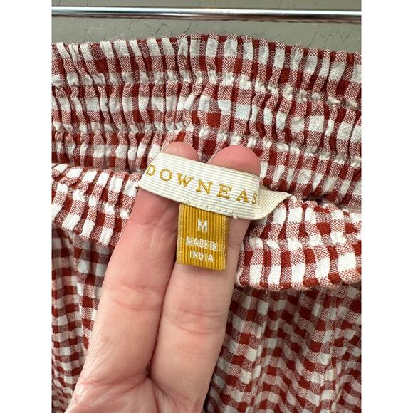 DOWNEAST | Red White Gingham Tiered Midi Skirt | Medium - Picture 4 of 6